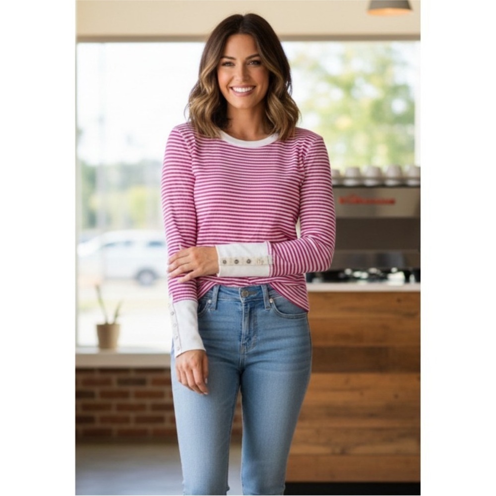 Sundance Elemental Striped Thermal Waffle Knit Top